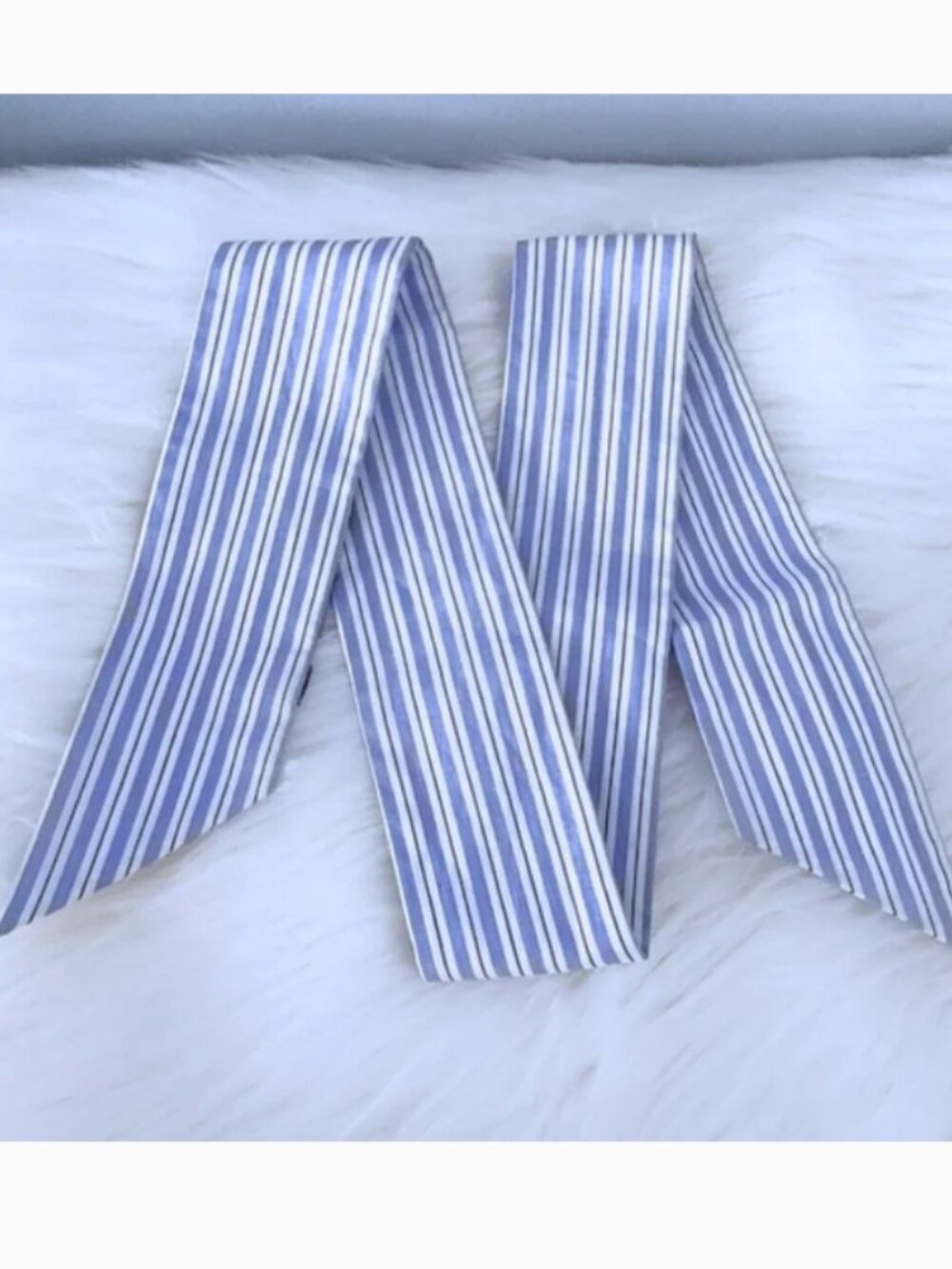 Miu Miu striped bandeau twilly style bag scarf EUC